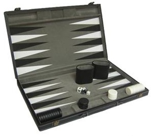 46 CM Backgammon lauta, musta